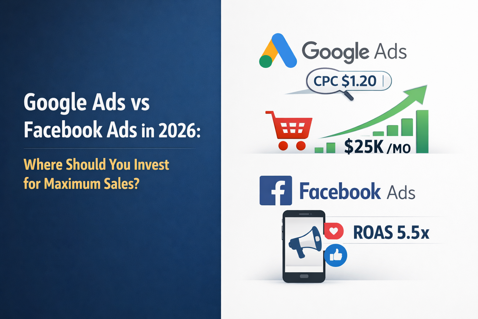 Google Ads vs Facebook Ads in 2026: Where Should You Invest for Maximum Sales?